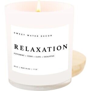 Sweet Water Decor Relaxation Candle 11oz Soy Wax Jar – 50+ Hr Burn Peppermint